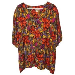 Vintage Adrian Jordan Women's Multicolor Floral Skirt Set (2) Plus Size 26/28